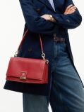 Red TH Monogram Flap Closure Crossbody Bag  Women