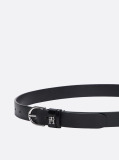 Μαύρο Essential TH Monogram Δερμάτινη Ζώνη  Γυναίκες