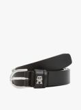 Μαύρο Essential TH Monogram Δερμάτινη Ζώνη  Γυναίκες