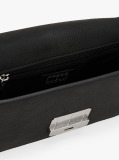 Black Logo Plaque Flap Crossbody Bag  Women