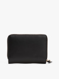 Black Logo Leather Zip-Around Wallet  Women