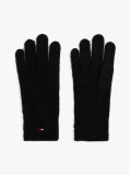 Black Hilfiger Flag Fluffy Knit Gloves  Women