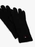 Black Hilfiger Flag Fluffy Knit Gloves  Women