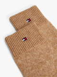 Καφέ Fluffy Πλεκτά Γάντια Με Σημαία Hilfiger  Γυναίκες