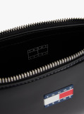 Black Shiny Logo Plaque Shoulder Bag  Women