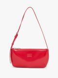 Red Shiny Logo Plaque Shoulder Bag  Women