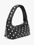 Black Metal Stud Shoulder Bag  Women