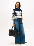 Μαύρο American Icon Tote Δερμάτινη Τσάντα  Γυναίκες