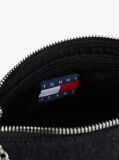 Black Logo Embroidery Denim Shoulder Bag  Women
