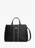 Black Signature Tape Satchel  Women