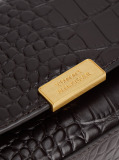 Brown Croco-Print Leather Crossbody Bag  Women