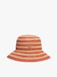 Multi Stripe Raffia Bucket Hat  Women