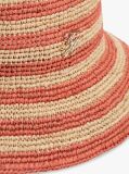 Multi Stripe Raffia Bucket Hat  Women