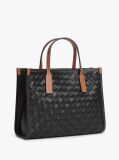 Black City Woven Crossbody Tote Bag  Women