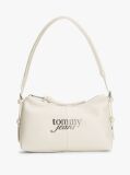 Beige Metal Logo Shoulder Bag  Women