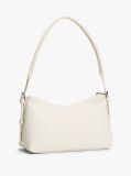 Beige Metal Logo Shoulder Bag  Women