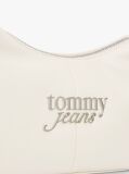 Beige Metal Logo Shoulder Bag  Women