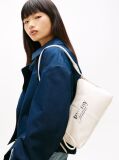 Beige Metal Logo Shoulder Bag  Women