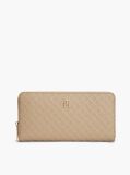 Beige Hilfiger Icon Debossed Zip-Around Wallet  Women