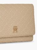 Beige Hilfiger Icon Debossed Trifold Wallet  Women