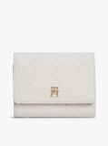 Beige Hilfiger Icon Debossed Trifold Wallet  Women