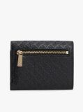 Black Hilfiger Icon Debossed Trifold Wallet  Women