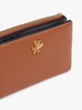 Brown Logo Plaque Leather Bifold Wallet  Women