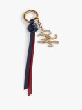 Red Logo Charm Leather Keychain  Women