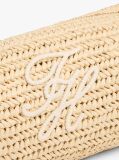 Μπεζ Τσάντα Ώμου Από Raffia Με Κεντητό Λογότυπο  Γυναίκες