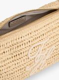 Μπεζ Τσάντα Ώμου Από Raffia Με Κεντητό Λογότυπο  Γυναίκες