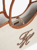 Beige Pure Linen Canvas Tote Bag  Women
