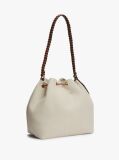 Beige Pure Linen Canvas Bucket Bag  Women
