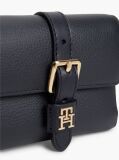 Blue Pebble Grain Buckle Trifold Wallet  Women