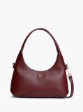 Red TH Monogram Plaque Crossbody Hobo Bag  Women