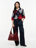 Red Zip Pocket TH Monogram Hobo Bag  Women