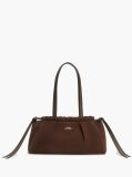 Brown Soft Suede Drawstring Shoulder Bag  Women