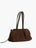 Brown Soft Suede Drawstring Shoulder Bag  Women
