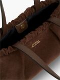 Brown Soft Suede Drawstring Shoulder Bag  Women