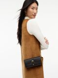 Black Buckle Flap Chain Strap Wallet  Women