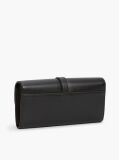 Black Buckle Flap Chain Strap Wallet  Women