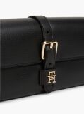 Black Buckle Flap Chain Strap Wallet  Women