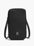 Black Hilfiger Icon Debossed Zip-Around Crossbody Pouch  Women