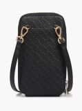 Black Hilfiger Icon Debossed Zip-Around Crossbody Pouch  Women