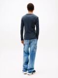 Black Long Sleeved Ribbed Organic Cotton T-Shirt.  Men