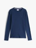 Black Long Sleeved Ribbed Organic Cotton T-Shirt.  Men