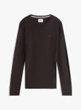 Black Long Sleeved Ribbed Organic Cotton T-Shirt.  Men