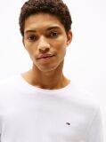 White Long Sleeved Ribbed Organic Cotton T-Shirt.  Men