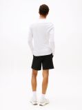 White Long Sleeved Ribbed Organic Cotton T-Shirt.  Men