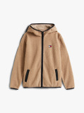 Beige Teddy Zip-Thru Hoody  Men