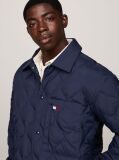 Blue Quilted Down Casual Shacket  Men
